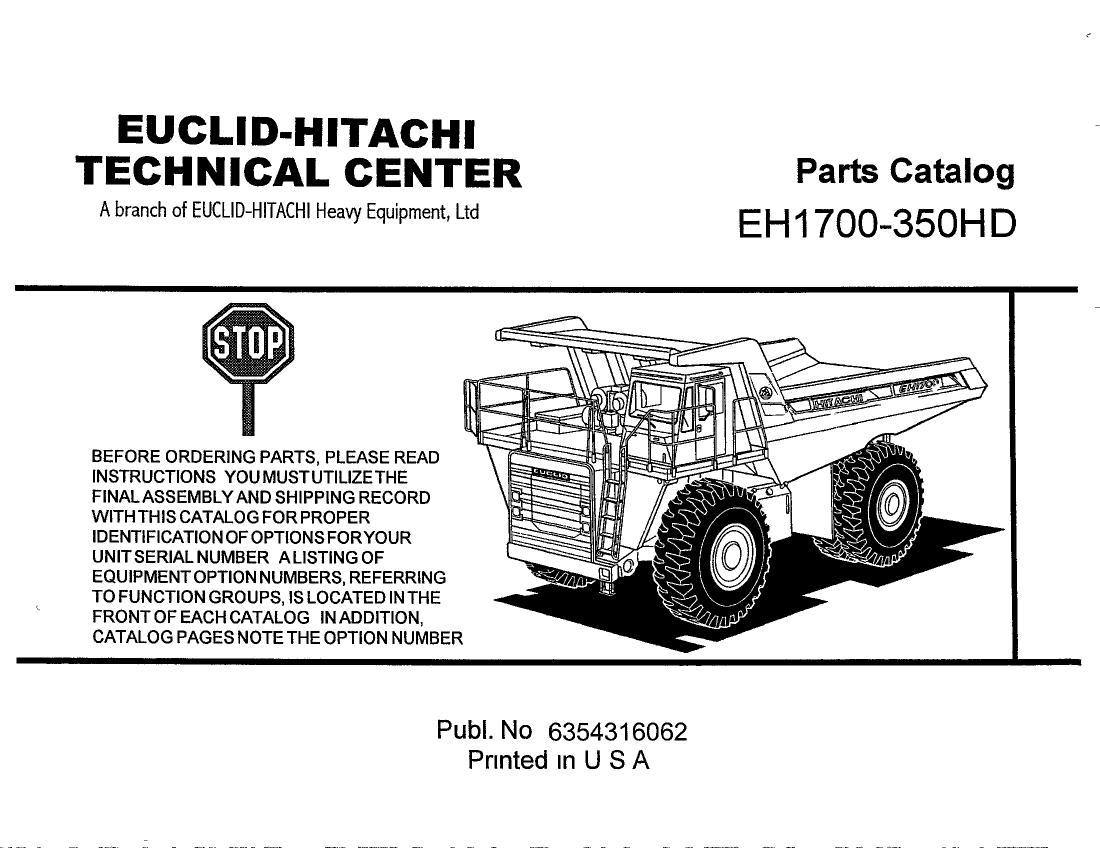 EH1700 350HD Parts Catalog EUCLID HITACHI
